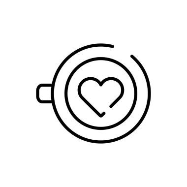 İzole kahve fincanı çizgisi biçim vektör tasarımı