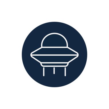 İzole edilmiş UFO satır blok biçim vektör tasarımı