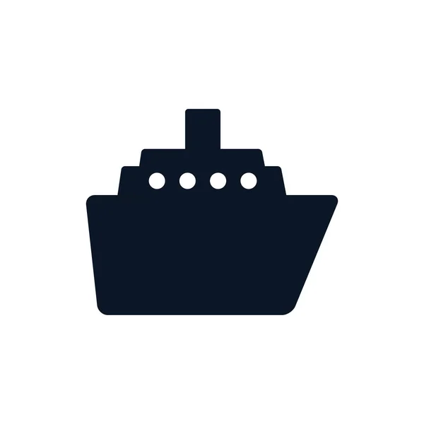 Isolierte Schiff Fahrzeug Silhouette Stil Ikone Vektor-Design — Stockvektor