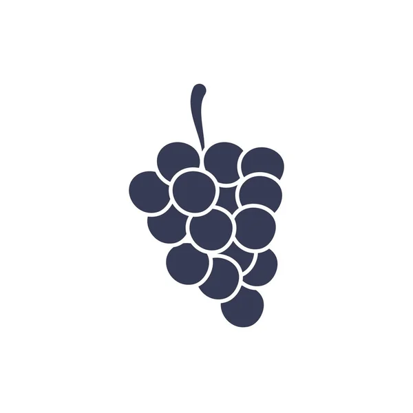 Uvas aisladas fruta silueta estilo icono vector diseño — Vector de stock