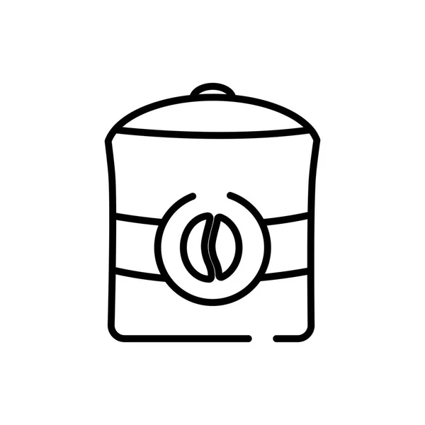 Diseño de vectores de icono de estilo de línea de caja de café aislado — Vector de stock