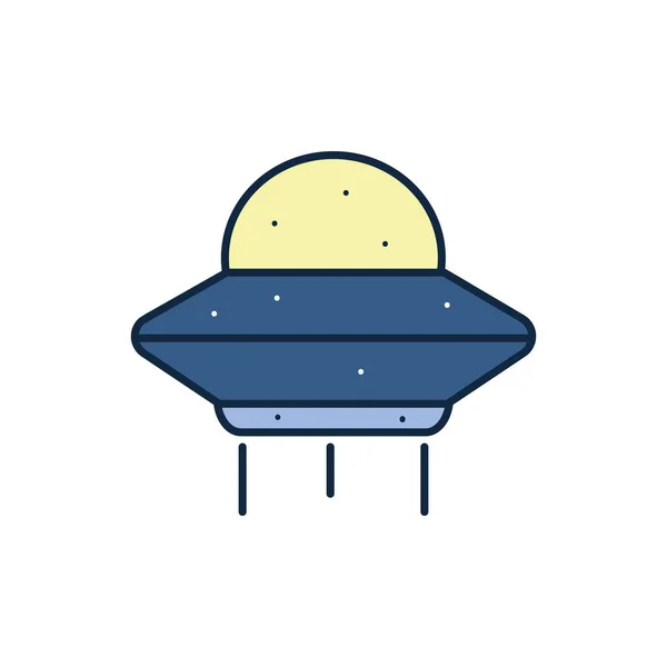 Geïsoleerde ufo lijn vullen stijl pictogram vector ontwerp — Stockvector