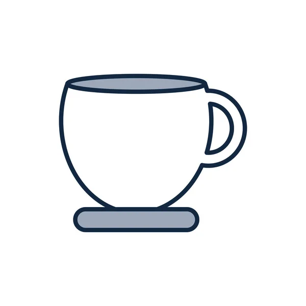 Caneca de café isolado meia linha meia cor estilo ícone vetor design —  Vetores de Stock