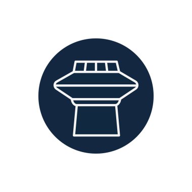 İzole edilmiş UFO satır blok biçim vektör tasarımı