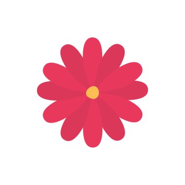 İzole edilmiş kırmızı çiçek düz biçim vektör tasarımı