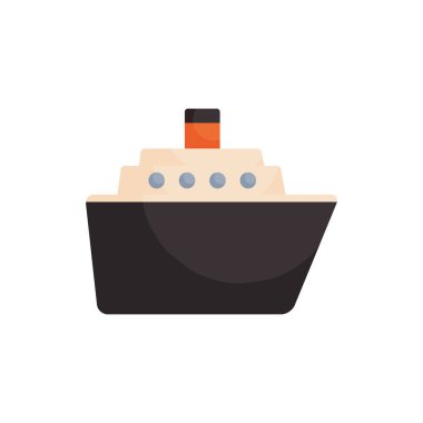 İzole edilmiş gemi aracı düz biçim vektör tasarımı
