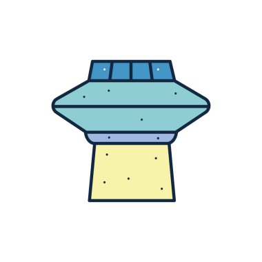 İzole edilmiş UFO çizgisi doldurma biçimi vektör tasarımı