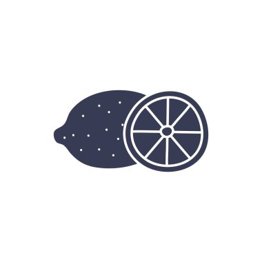 İzole edilmiş limon meyvesi siluet biçimi ikon vektör tasarımı