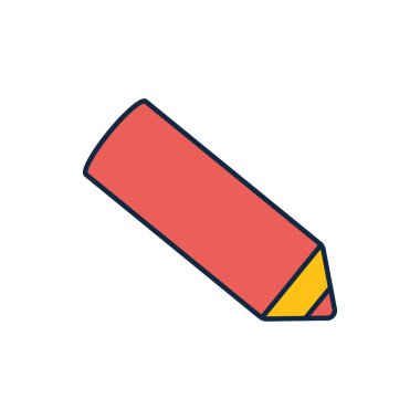 İzole okul kalem satırı doldurma biçimi vektör tasarımı