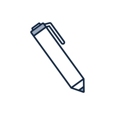 İzole kalem yarısı satırı yarı renk ikon vektör tasarımı