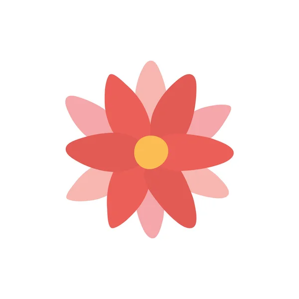 Aislado rojo y rosa flor de estilo plano icono de diseño vectorial — Vector de stock