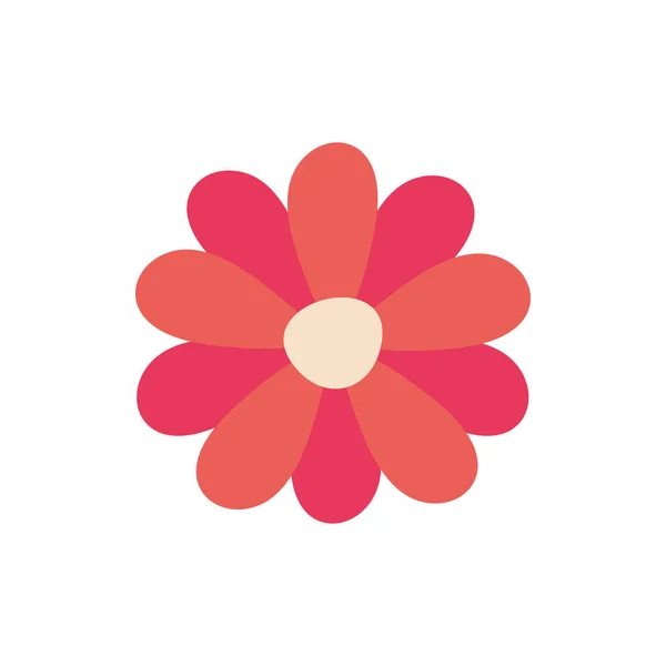 Изолированный красный цветок плоский стиль иконки векторный дизайн — стоковый вектор