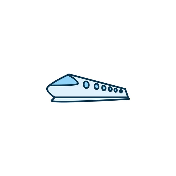 Línea de tren bala aislado icono de estilo de diseño de vectores — Vector de stock