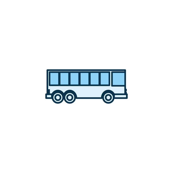 Geïsoleerde bus voertuig lijn stijl pictogram vector ontwerp — Stockvector