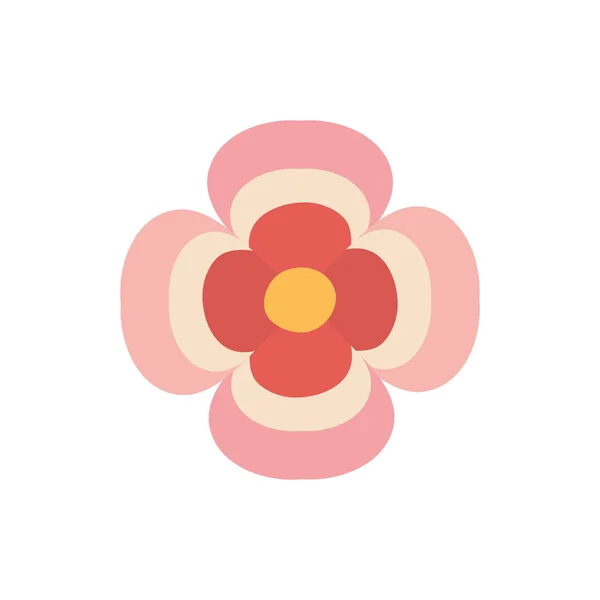 Ізольовані червоно-рожева квітка плоский стиль Векторний дизайн — стоковий вектор