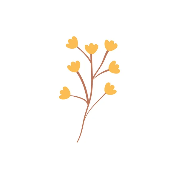 Μεμονωμένο κίτρινο λουλούδι επίπεδη στυλ εικονίδιο διανυσματικό σχεδιασμό — Διανυσματικό Αρχείο