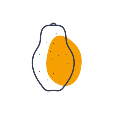 İzole edilmiş avokado meyve çizgisi renk ikonu vektör tasarımı