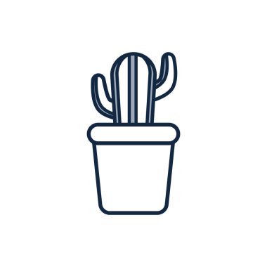 Isolated cactus plant half line half color style icon vector design