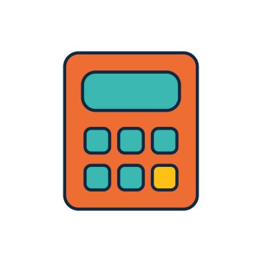 Isolated calculator tool line fill style icon vector design