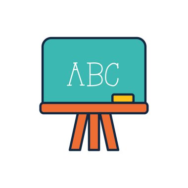 İzole okul tablosu doldurma biçimi vektör tasarımı