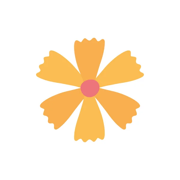 Geïsoleerde gele bloem platte stijl pictogram vector ontwerp — Stockvector