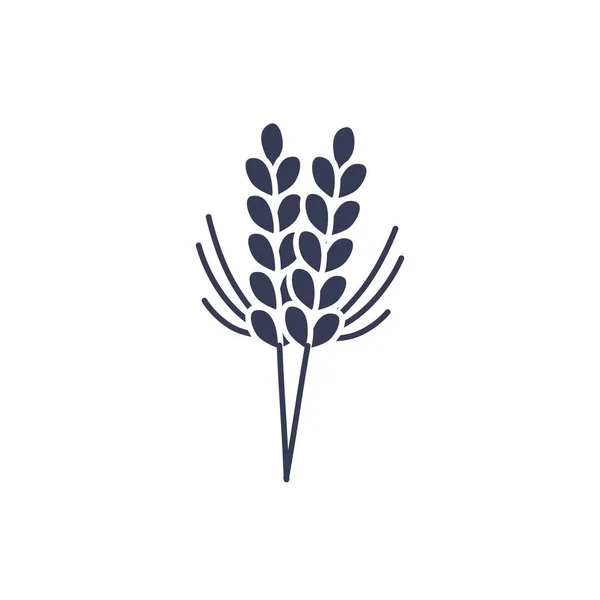 Diseño de vectores icono de estilo de silueta de espiga de trigo aislado — Vector de stock