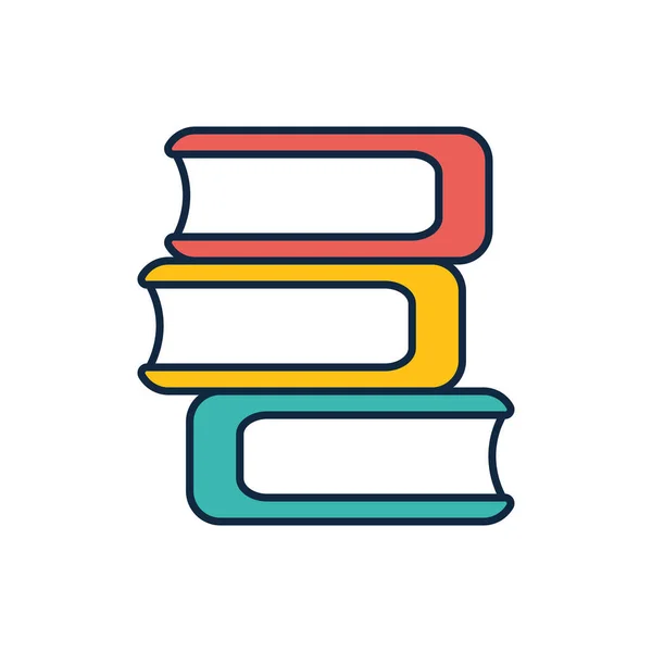 Isolated school books line fill style icon vector design — ストックベクタ