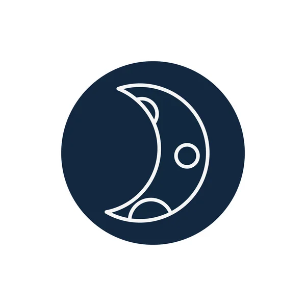 Isolated moon line block style icon vector design — 图库矢量图片