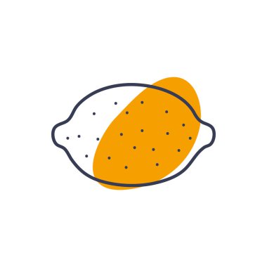 Isolated lemon fruit line color style icon vector design