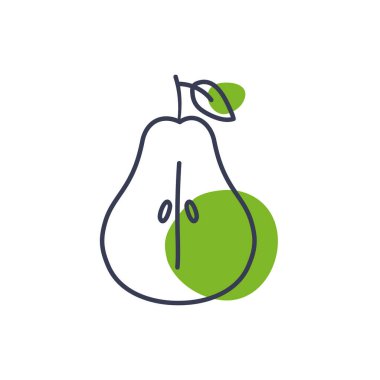 İzole armut çizgisi renk ikonu vektör tasarımı