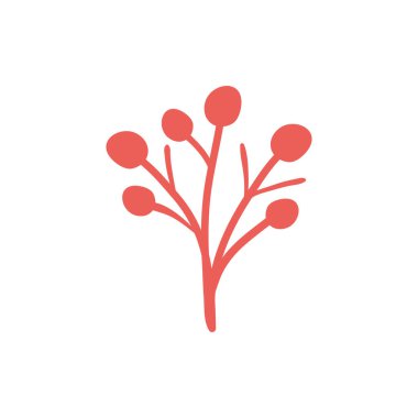 İzole edilmiş kırmızı çiçek düz biçim vektör tasarımı