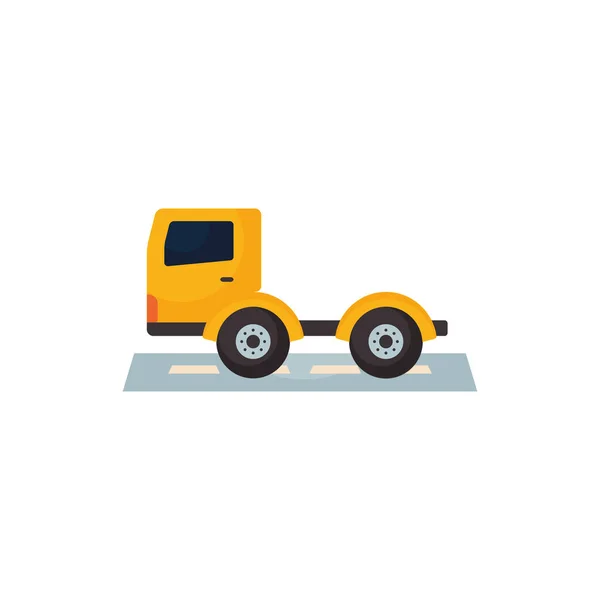 Vehículo de camión aislado icono de estilo plano diseño de vectores — Archivo Imágenes Vectoriales