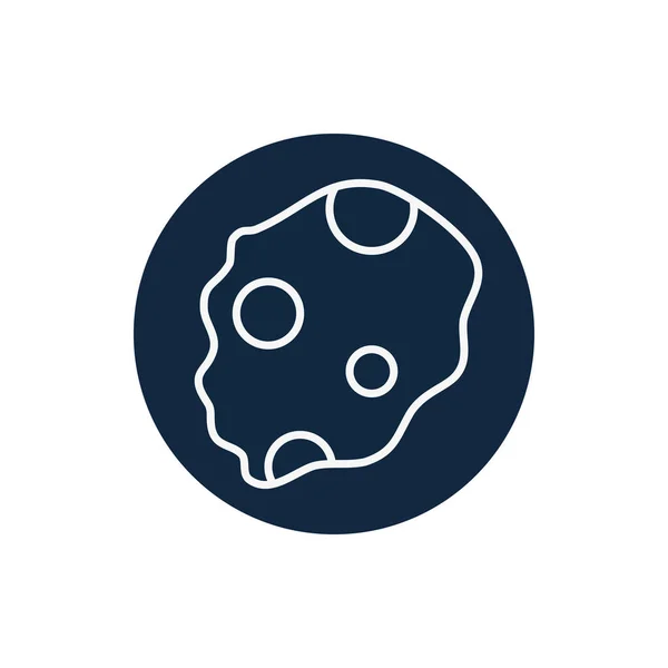 Isolated asteroid line block style icon vector design — 图库矢量图片