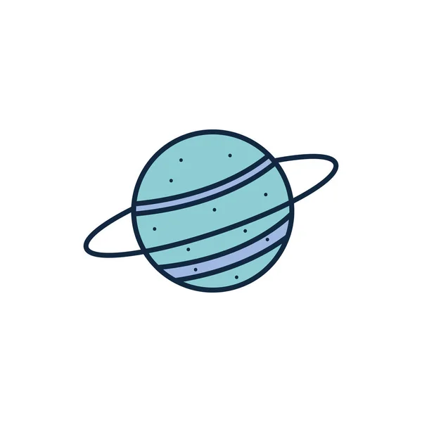 Isolated uranus line fill style icon vector design — 스톡 벡터