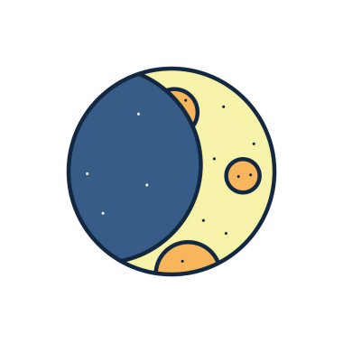 Isolated moon line fill style icon vector design