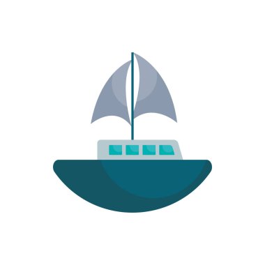 Isolated sailboat flat style icon vector design