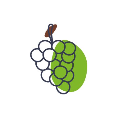 Isolated grapes fruit line color style icon vector design