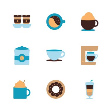 İzole kahve düz biçim ikonu vektör dizaynı