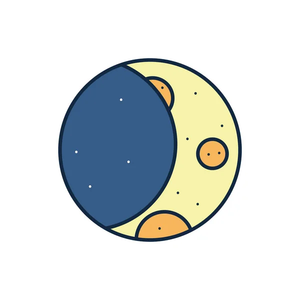 Isolated moon line fill style icon vector design — Wektor stockowy