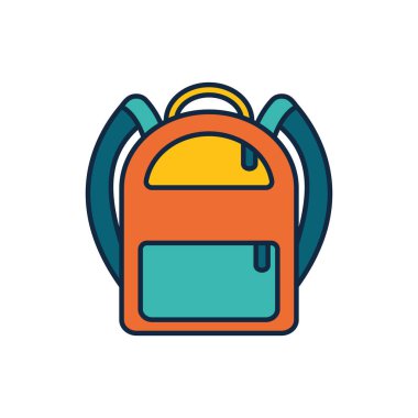Isolated school bag line fill style icon vector design
