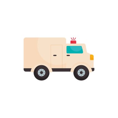 Isolated ambulance flat style icon of medical care concept vector design