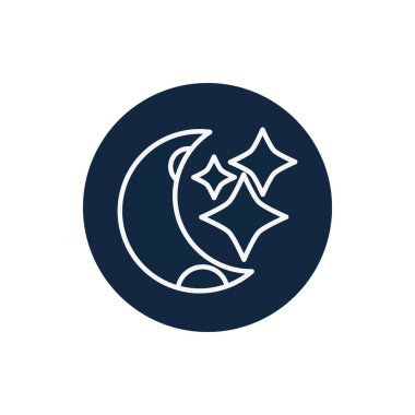Isolated moon and stars line block style icon vector design