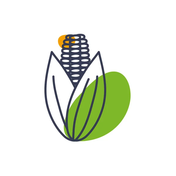 Diseño de vectores de icono de estilo de línea de alimentos de maíz aislado — Vector de stock