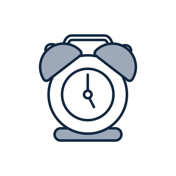 Isolated clock half line half color style icon vector design — Stok Vektör
