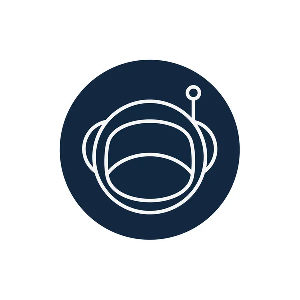 Isolated astronaut helmet line block style icon vector design — 图库矢量图片