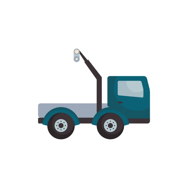 Isolado caminhão guindaste design vetor ícone estilo plano — Vetor de Stock