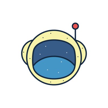 Isolated astronaut helmet line fill style icon vector design