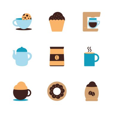İzole kahve düz biçim ikonu vektör dizaynı