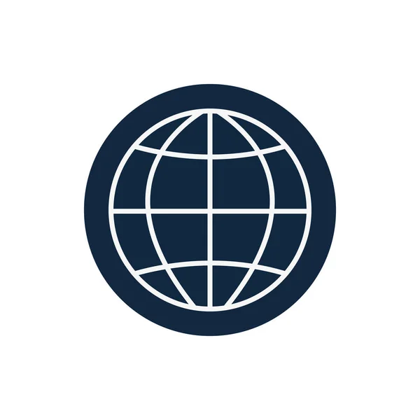 Isolated global sphere line block style icon vector design — Διανυσματικό Αρχείο