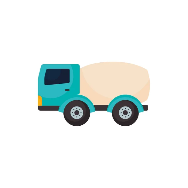 Isolated cement mixer truck flat style icon vector design — 图库矢量图片